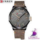 Round Waterproof Men’s Leather Watch