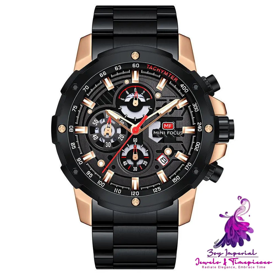 Multi Functional Leisure Men’s Watch with Waterproof