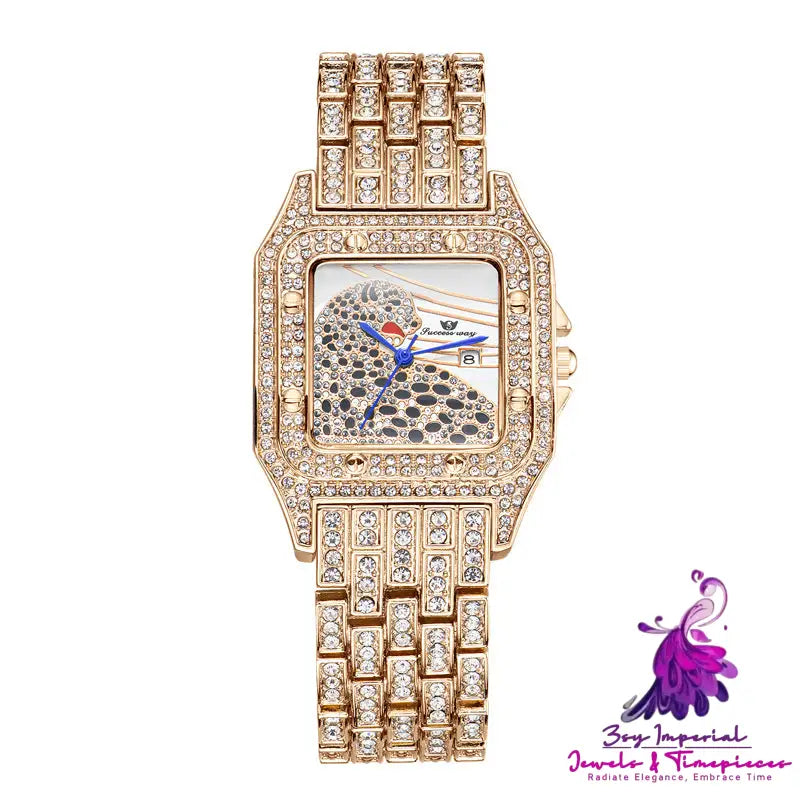 Square Leopard Diamond Women’s Quartz Watch