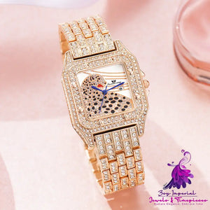 Square Leopard Diamond Women’s Quartz Watch