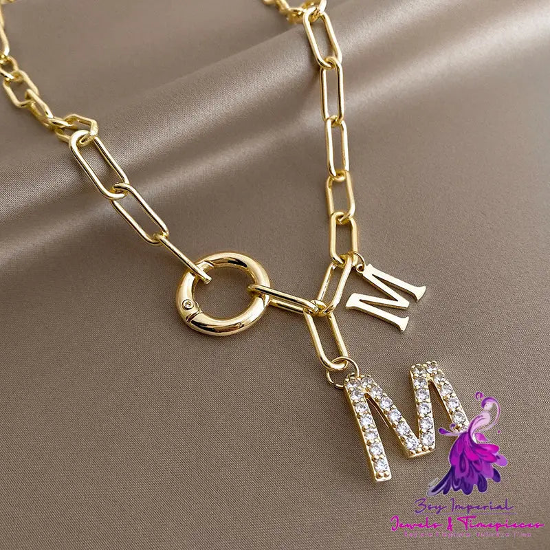 M Letter Pendant Necklace