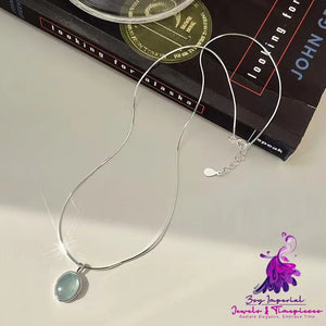 Oval Water Drop Pendant Necklace