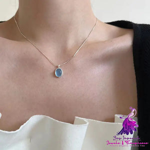 Oval Water Drop Pendant Necklace