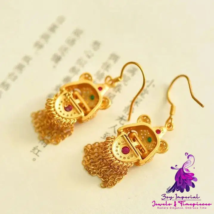 Lion Awakening Tassel Earrings