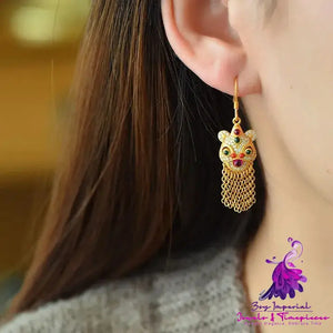 Lion Awakening Tassel Earrings