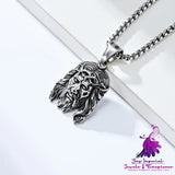 Retro Literature Titanium Steel Necklace