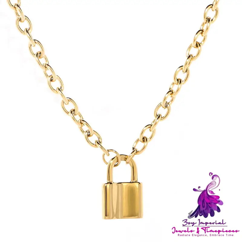 Thick Chain Lock Head Necklace