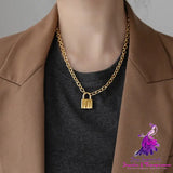 Thick Chain Lock Head Necklace