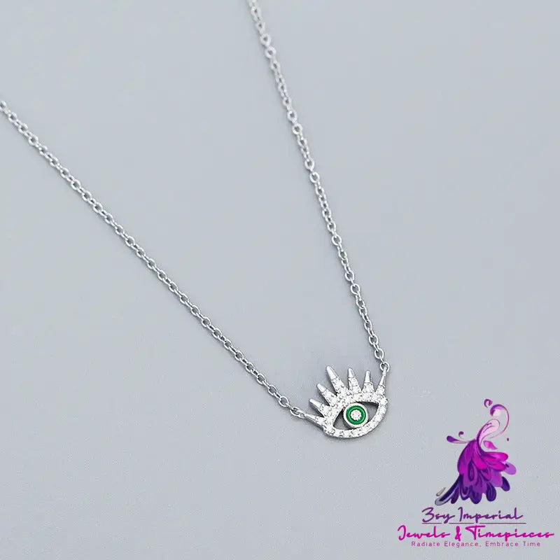 Eye Necklace S925 Silver Ins Long Eyelash Personality Niche