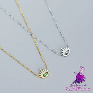 Eye Necklace S925 Silver Ins Long Eyelash Personality Niche