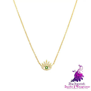 Eye Necklace S925 Silver Ins Long Eyelash Personality Niche