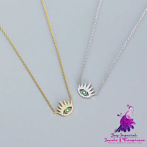 Eye Necklace S925 Silver Ins Long Eyelash Personality Niche