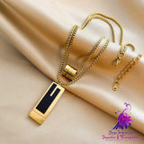 Women’s Long Titanium Steel Pendant Sweater Necklace