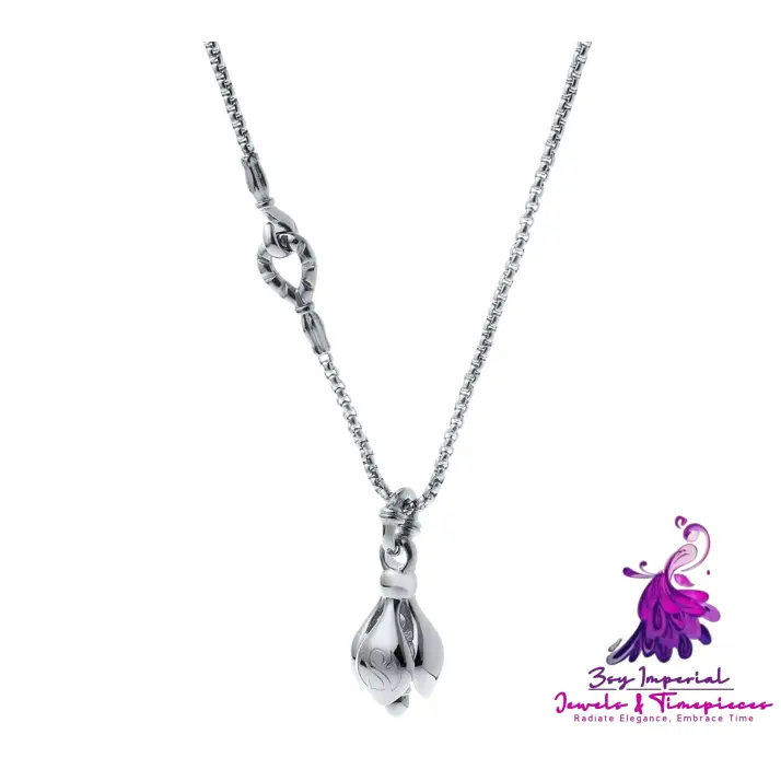 Titanium Steel Lotus Bell Necklace