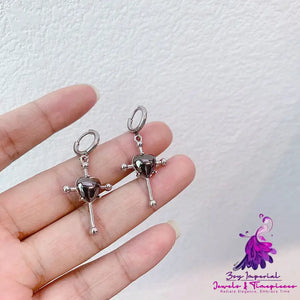 Metal Gray Love Ear Buckle Earring