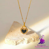 New Titanium Steel 18K Gold Double-sided Love Heart-shaped