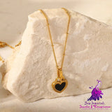 New Titanium Steel 18K Gold Double-sided Love Heart-shaped