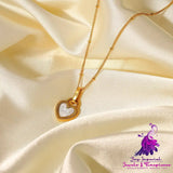 New Titanium Steel 18K Gold Double-sided Love Heart-shaped