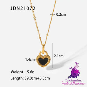 New Titanium Steel 18K Gold Double-sided Love Heart-shaped