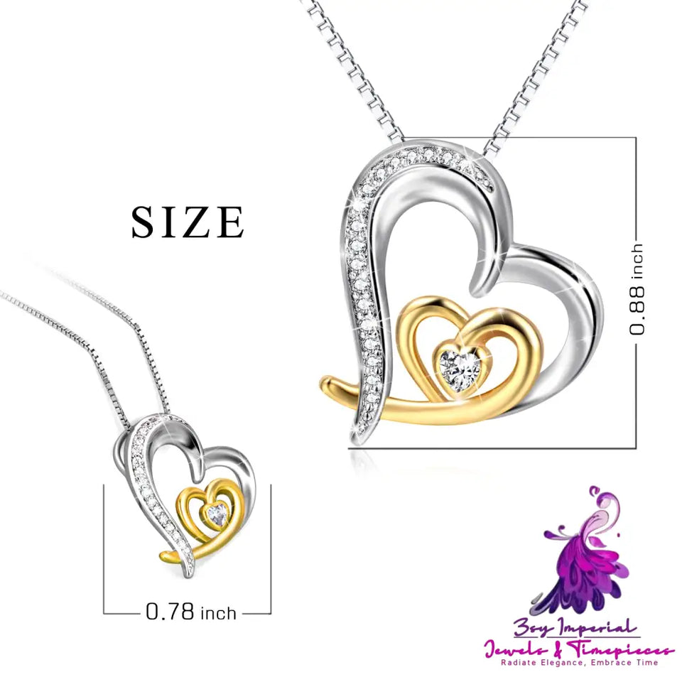 Two-tone Love Heart Necklace