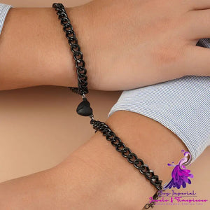 Stainless Steel Magnetic Buckle Love Couple Bracelet
