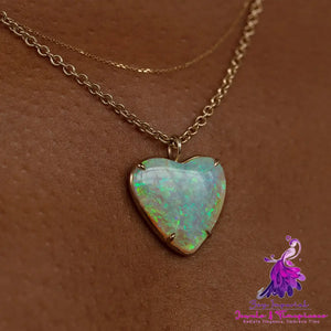 Transparent Opal Love Necklace