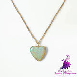 Transparent Opal Love Necklace