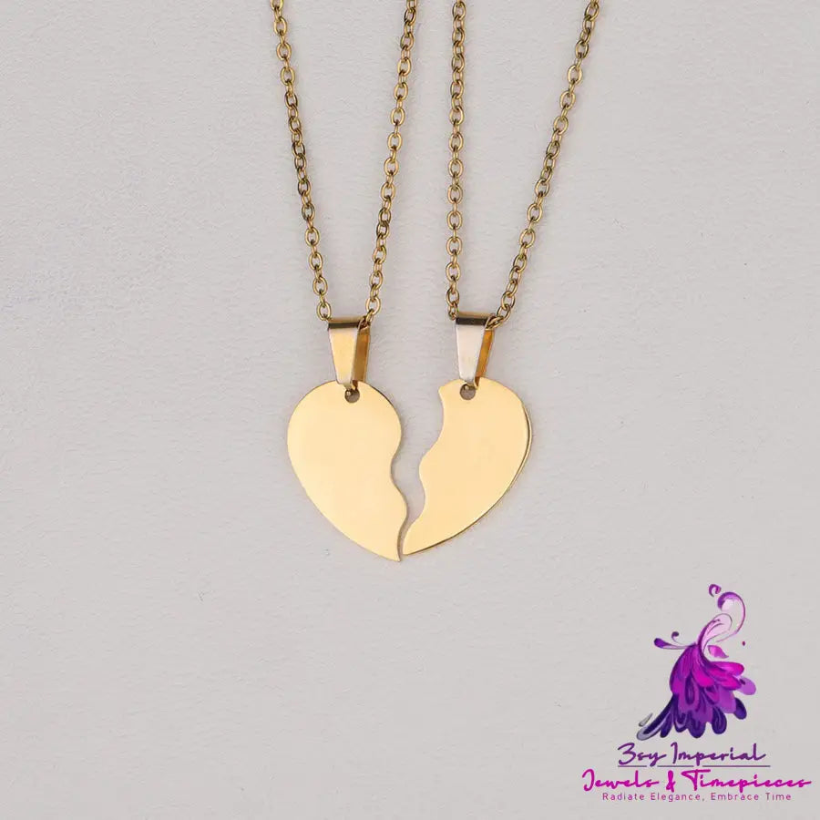 Stainless Steel Love Puzzle Necklace Set