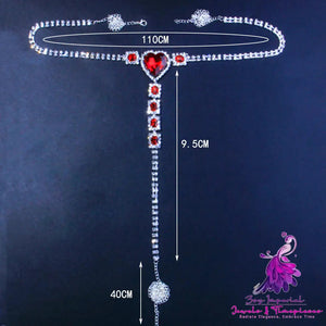 Sexy Love Rhinestone Underwear Body Chain