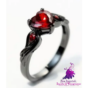 Red Zirconia Love Ring