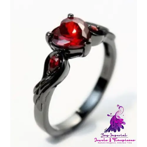 Red Zirconia Love Ring