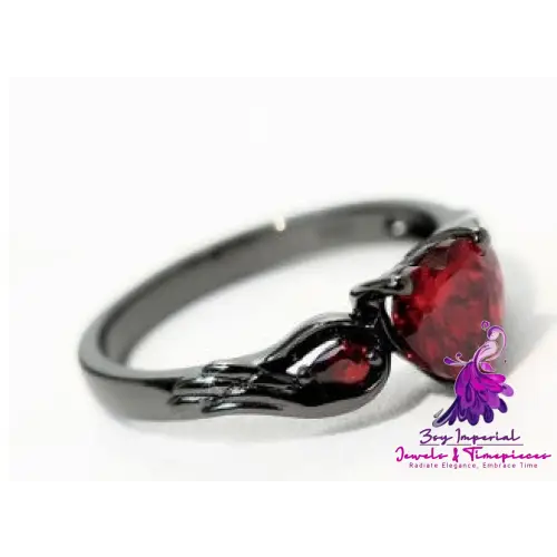 Red Zirconia Love Ring