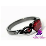 Red Zirconia Love Ring