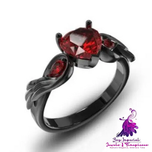 Red Zirconia Love Ring