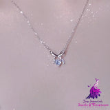 Love Zircon Bow Necklace