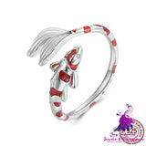 Red Lucky Koi Sterling Silver Ring