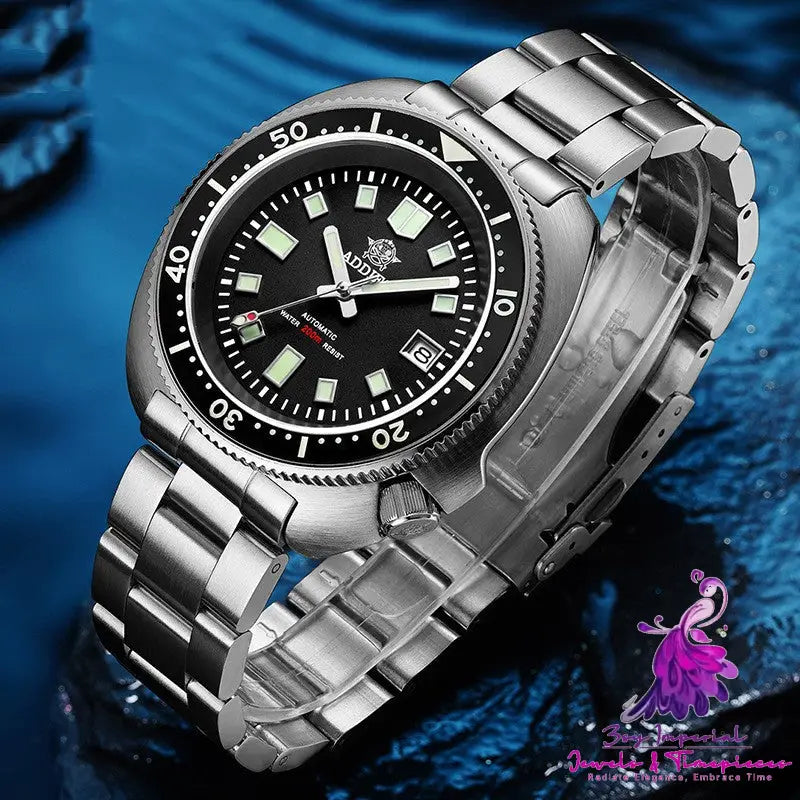 Classic Luminous Steel Mechanical Watch with Sapphire