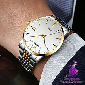 Luminous Waterproof Men’s Steel Quartz Watch