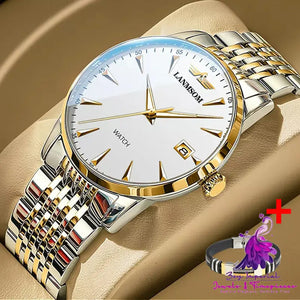 Luminous Waterproof Men’s Steel Quartz Watch