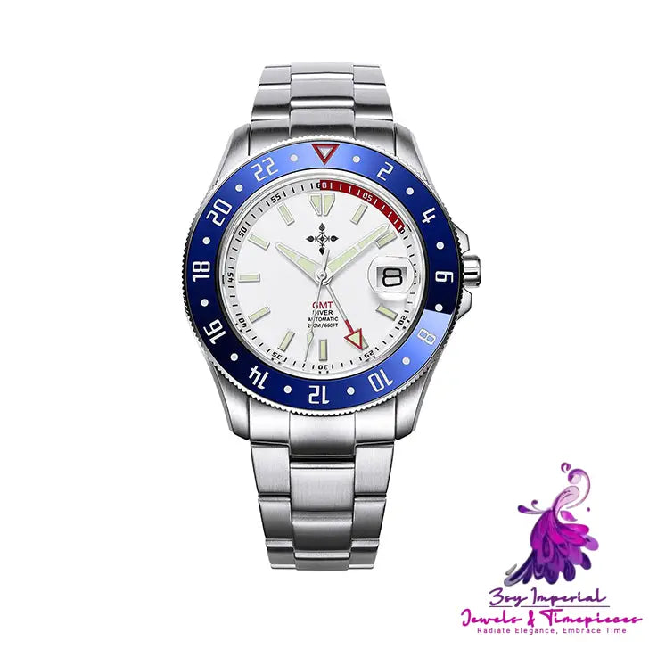 Luminous Waterproof Sapphire Glass Men’s Watch with GMT