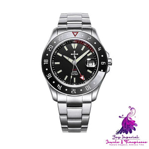 Luminous Waterproof Sapphire Glass Men’s Watch with GMT