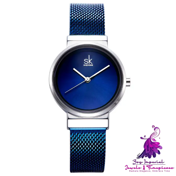 Shengke Blue Luxury Ladies Watch