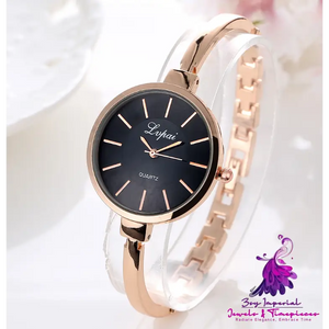 Luxury Rose Gold Quartz Bracelet Watch