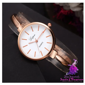 Luxury Rose Gold Quartz Bracelet Watch