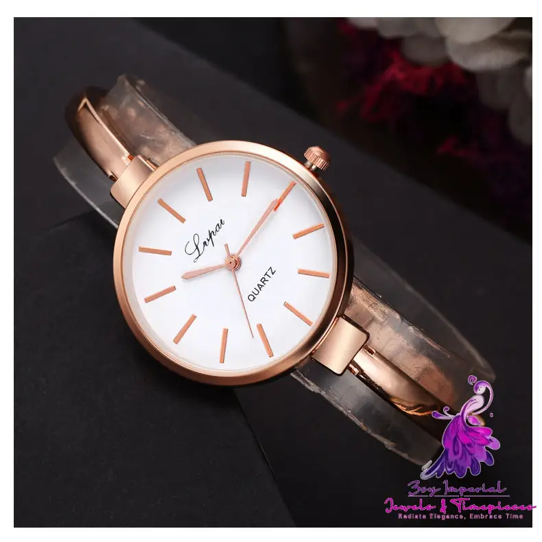 Luxury Rose Gold Quartz Bracelet Watch