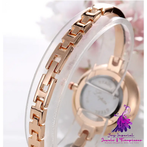 Luxury Rose Gold Quartz Bracelet Watch