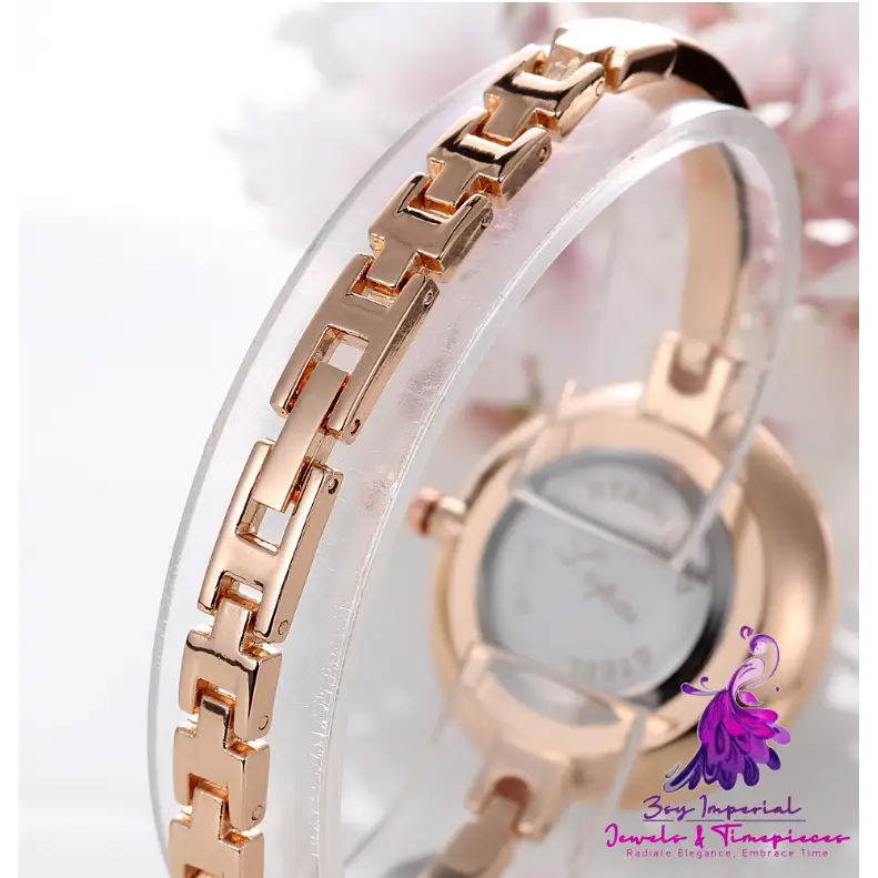 Luxury Rose Gold Quartz Bracelet Watch