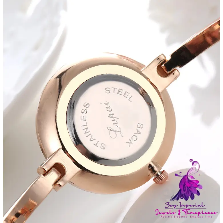 Luxury Rose Gold Quartz Bracelet Watch