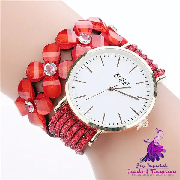 Luxury Velvet Drill Band Women’s Quartz Watch