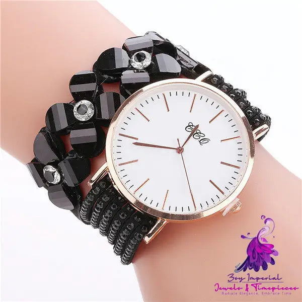 Luxury Velvet Drill Band Women’s Quartz Watch